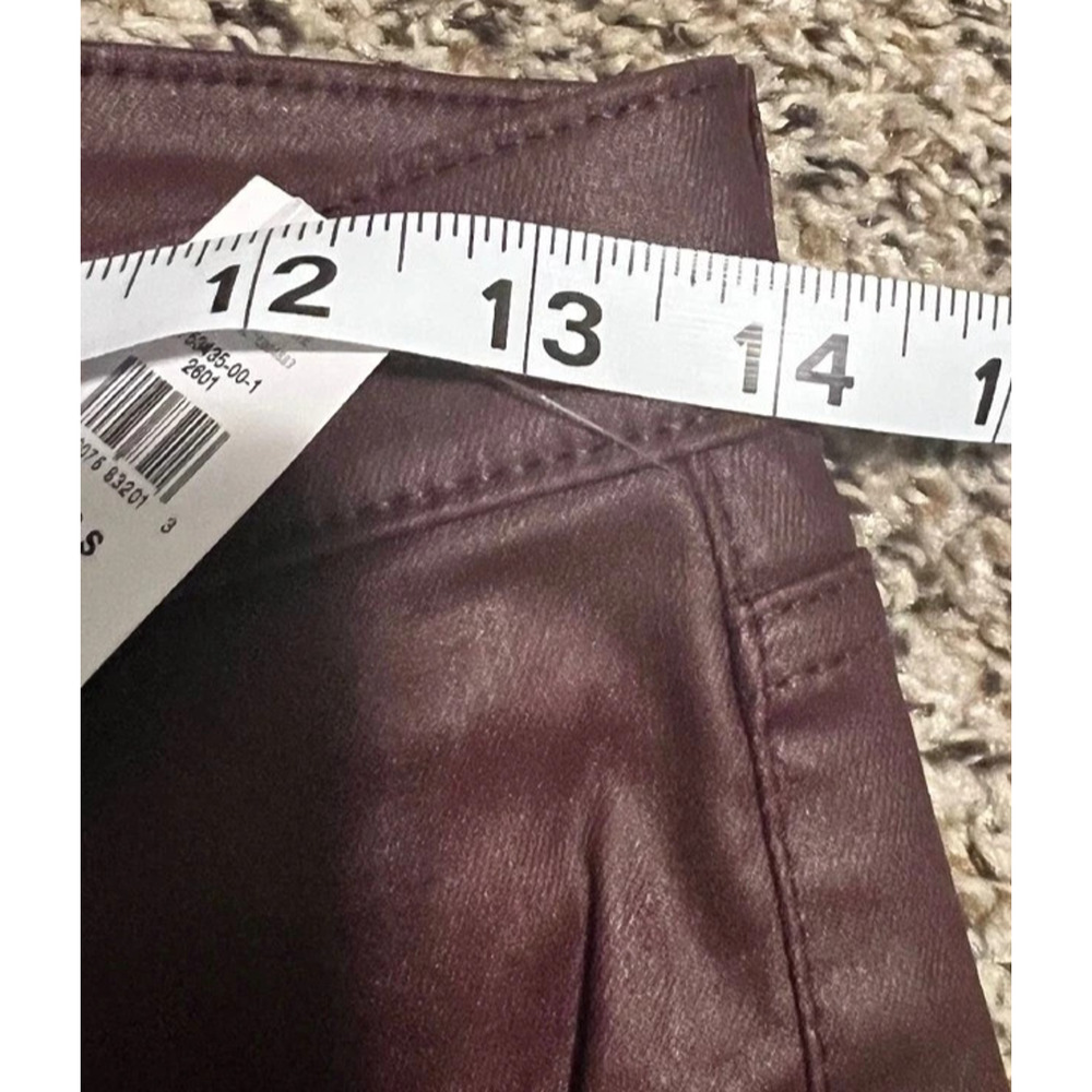 NWT GAP Mid Rise Vintage Slim Faux Leather Pants Brown Sz 2x26 R - Picture 7 of 9